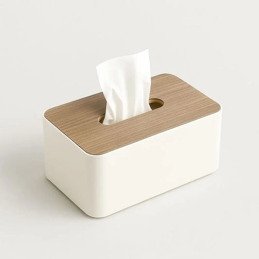 Mova Timber dual-tone tissue box on modern desk